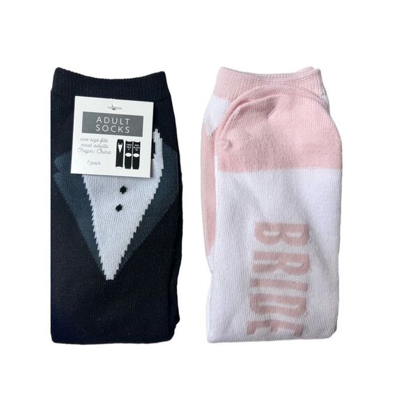 Bride and groom set of wedding socks, new - Picture 1 of 6